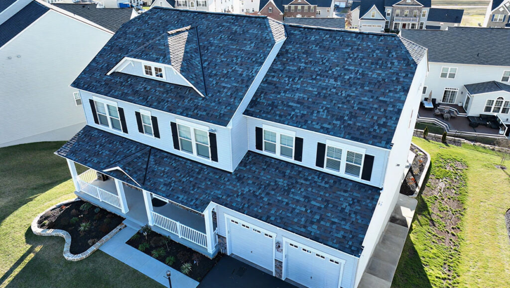 Residential home with new windows and asphalt shingle roof in Northern VA