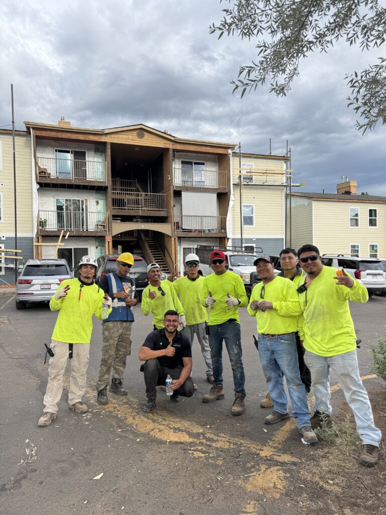 Freddy & Son roofing company team on a residential exterior project in Northern VA